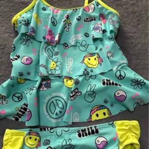 2pc Justice Girls Colorful Tankini Swimsuit Sets BUNDLE - Picture 7 of 7